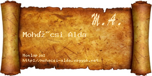 Mohácsi Alda névjegykártya
